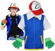 Stroje karnawałowe - Strój Przebranie Kostium Ash Ketchum Pokemon Cosplay Karnawał S 164 170 Cm - miniaturka - grafika 1