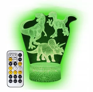 LAMPKA 3D LED DINOZAUR T-REX RAPTOR USB / PILOT RGB - Samochody i pojazdy dla dzieci - miniaturka - grafika 1