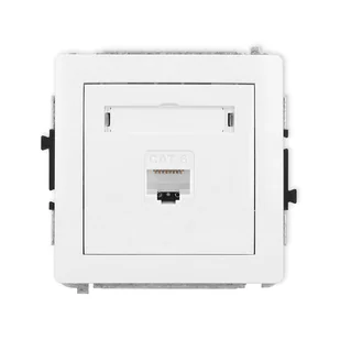 Karlik Gniazdo komputerowe RJ45 kat.6 DECO - biały mat - Gniazdka elektryczne - miniaturka - grafika 1