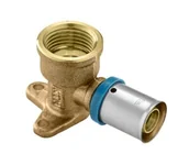 Akcesoria hydrauliczne - Kolano naścienne 16x1/2 Gw pex zaciskane szczęki U prasa z mocowaniem 760 - miniaturka - grafika 1