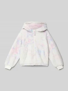 Bluza rozpinana o kroju regular fit z pluszu z prążkowanymi ściągaczami - Bluzy dla dziewczynek - miniaturka - grafika 1