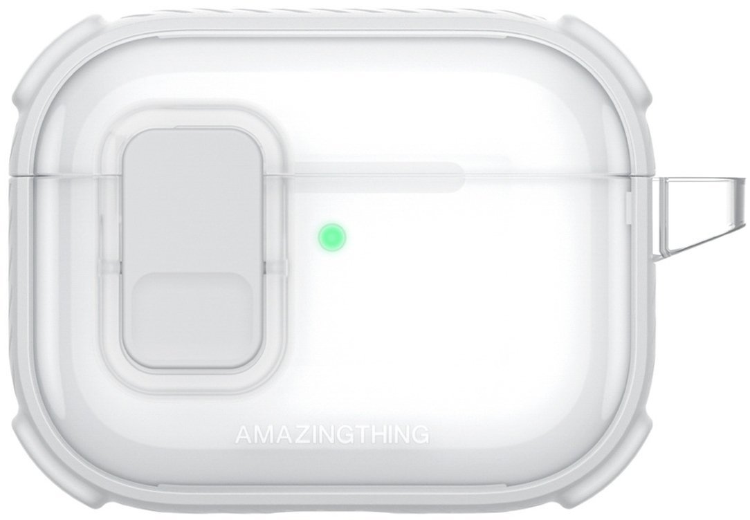 Amazingthing Etui do słuchawek AirPods Pro 3 Titan Pro Mag Case Clear – białe