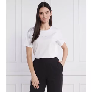 Calvin Klein T-shirt MICRO LOGO | Regular Fit - Koszulki i topy damskie - miniaturka - grafika 1