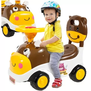 JEŹDZIK PCHACZ DLA DZIECI HIPCIO BRĄZOWY SCHOWEK KLAKSON OPARCIE 30KG - Chodziki - miniaturka - grafika 1