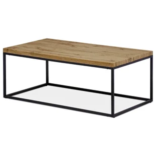 Stolik kawowy 110x60x45 cm, płyta MDF,Replika 3D dziki dąb, metal - czarny mat - Ławy i stoliki kawowe - miniaturka - grafika 1