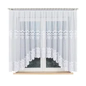 Firany - DARIA Firanka żakardowa gotowa, szerokość 400 x wysokość 160cm, kolor biały - miniaturka - grafika 1