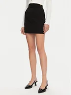 Spódnice - Balmain Spódnica mini DF1LA465VB00 Czarny Slim Fit - miniaturka - grafika 1
