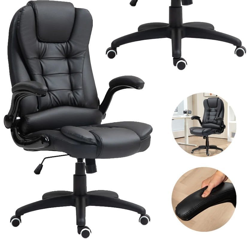 PAKO Fotel Biurowy Ze Składanymi Podłokietnikami Czarny 921-731V81BK