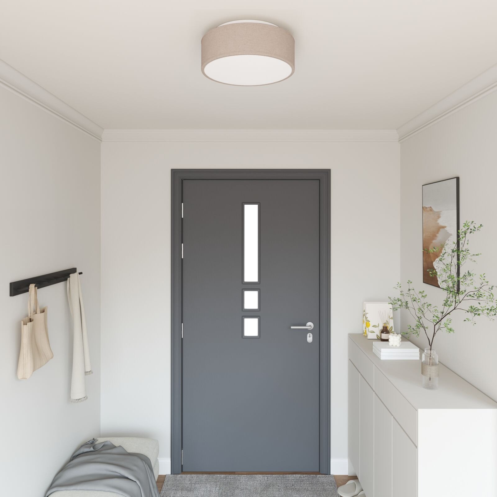 vidaXL Taupe Metal 38 x 13.5 cm Lampa sufitowa z płaskim mocowaniem