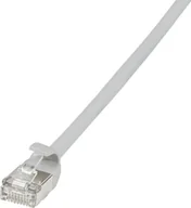 Kable miedziane - LogiLink Patchkabel CAT6A STP TPE SlimLine grau 0,3m CQ9012S - miniaturka - grafika 1