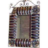 Lustra - Lustro Prostokątne z Metaloplastyki Czarne 80x54cm - miniaturka - grafika 1