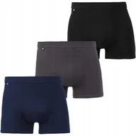 Majtki męskie - Bokserki Męskie Bawełniane Gładkie KLASYCZNE KOLOROWE MORAJ ZESTAW 3SZT 2XL - miniaturka - grafika 1