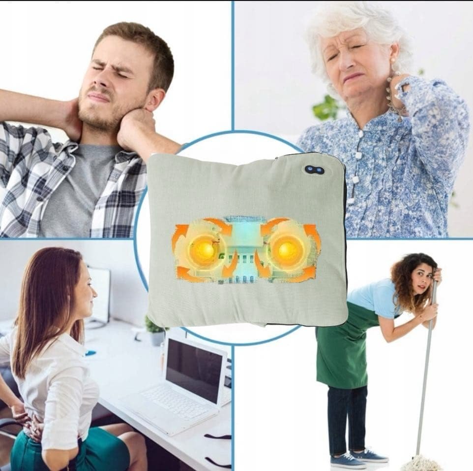 Poduszka masująca masażer kark/plecy/nogi Shiatsu grzanie/rozluźnienie