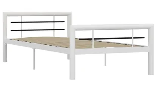 Białe metalowe łóżko pojedyncze 100x200 cm W0-E76 - Łóżka - miniaturka - grafika 1