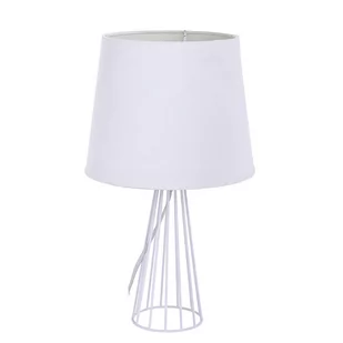 Lumarko Lumarko Lampa Stołowa Z Podstawą Metalową Szprosową 23x40 Cm Biała! 1704001215 Alt - Lampy stojące - miniaturka - grafika 1