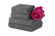Ręczniki - Komplet ręczników średnich KONSIMO Mantel, szary, 70x130, 50x90 cm, 4 szt. - miniaturka - grafika 1