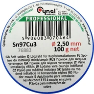 Akcesoria do lutowania - Spoiwo, Drut Lutowniczy Do Instalacji Miedzianych 2,5Mm, 100G - miniaturka - grafika 1