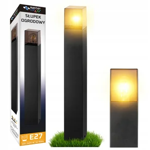 Lampa Stojąca ogrodowa słupek LED 60cm zewnętrzna E27 CZARNA - Lampy ogrodowe - miniaturka - grafika 1