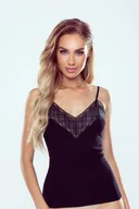 Koszulki i topy damskie - Eldar Karina cienkie ramiączka koronka czarna 2XL - miniaturka - grafika 1