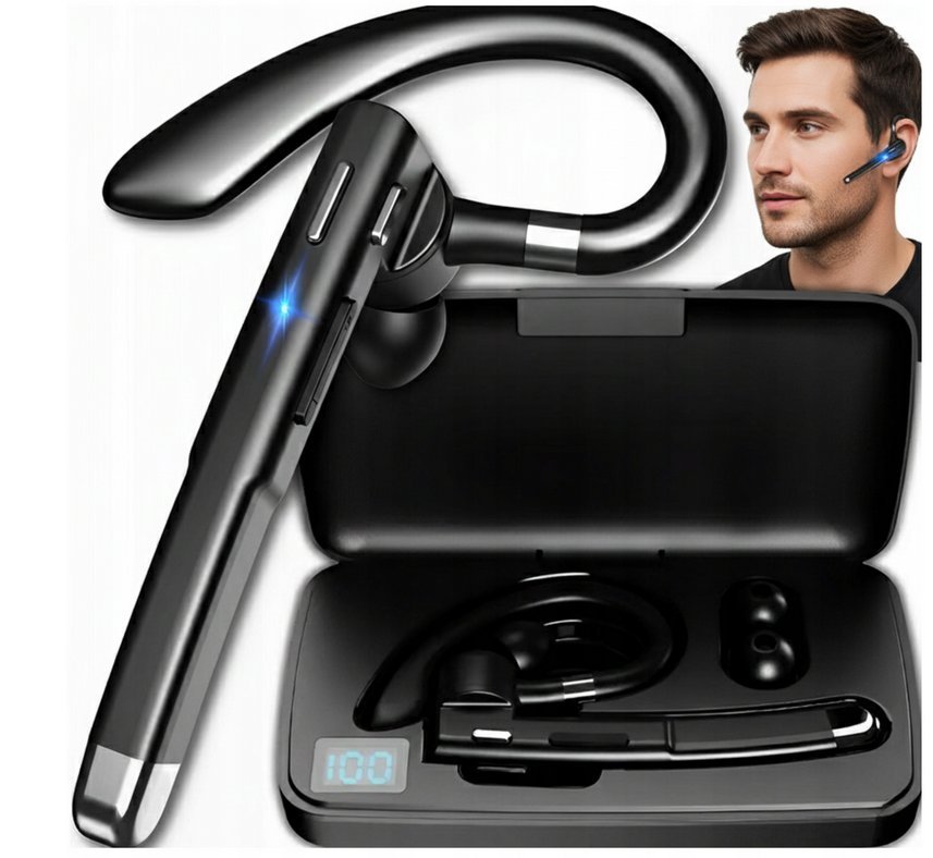 SŁUCHAWKA BEZPRZEWODOWA DO UCHA BLUETOOTH TELEFONU ROZMÓW NAUSZNA ZAUSZNA