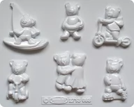 Akcesoria rzeźbiarskie - Forma do odlewów gipsu, misie, 6 elementów - miniaturka - grafika 1
