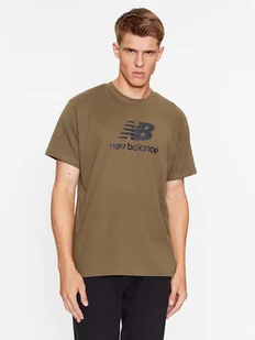 New Balance T-Shirt Essentials Stacked Logo Cotton Jersey Short Sleeve T-shirt MT31541 Brązowy Regular Fit - Koszulki męskie - miniaturka - grafika 1
