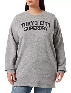 Superdry Damska sukienka City College Crew Casual, Grey Slub Grindle, XS - Sukienki - miniaturka - grafika 1