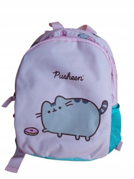 PUSHEEN KOTEK Plecak dla przedszkolaka różowy dwie komory Plecaczek