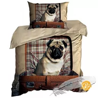Pościel - Pościel 3D Bawełna Satyna 140X200Cm Pies Mops - miniaturka - grafika 1