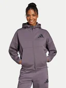Bluzy damskie - adidas Bluza Z.N.E. JD5985 Szary Loose Fit - miniaturka - grafika 1