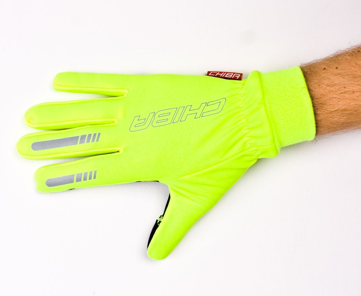 CHIBA THERMOFLEECE WATERPRO wodoodporne rękawiczki rowerowe fluor