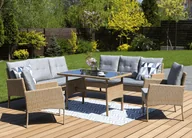 Meble ogrodowe - Zestaw Technorattanowy Cortina Family Beige - miniaturka - grafika 1