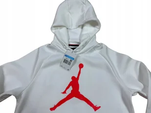 Nike Air Jordan bluza męska biała czerwone logo klasyk AV3145-100 r. XL - Bluzy męskie - miniaturka - grafika 1