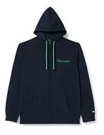 Bluzy męskie - Champion Męska bluza z kapturem Legacy Neon Spray Powerblend Terry Graphic Full Zip, granatowy, L - miniaturka - grafika 1