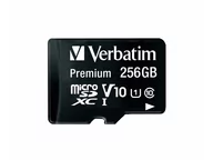 Karty pamięci - VERBATIM Micro SDXC, 256 GB, Class 10 + adapter SD - miniaturka - grafika 1
