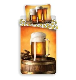 Jerry Fabrics Pościel bawełniana 140x200 Kufel Piwa Beer młodzieżowa 3853 - Pościel - miniaturka - grafika 1
