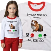 Piżamy dla dziewczynek - Piżama dziecięca Muszę Iść Świnka Morska Dzwoni Kawia Domowa Gryzoń 86/92 - VoloDonum - miniaturka - grafika 1