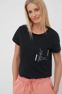 Koszulki i topy damskie - Outhorn t-shirt bawełniany kolor czarny - grafika 1