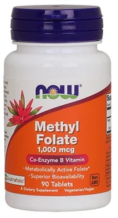 Now Foods Methyl Folate (Metylofolan) 90 Tabletek wegetariańskich - Suplementy naturalne - miniaturka - grafika 1