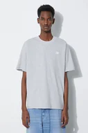Koszulki męskie - New Balance t-shirt bawełniany Essentials Cotton męski kolor szary melanżowy MT41509AG - miniaturka - grafika 1
