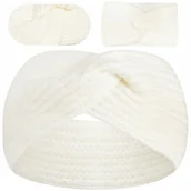 Ozdoby do włosów - OPASKA DAMSKA ZIMOWA JESIENNA PLECIONA 15cm Polska Marka MAJKA ECRU - miniaturka - grafika 1