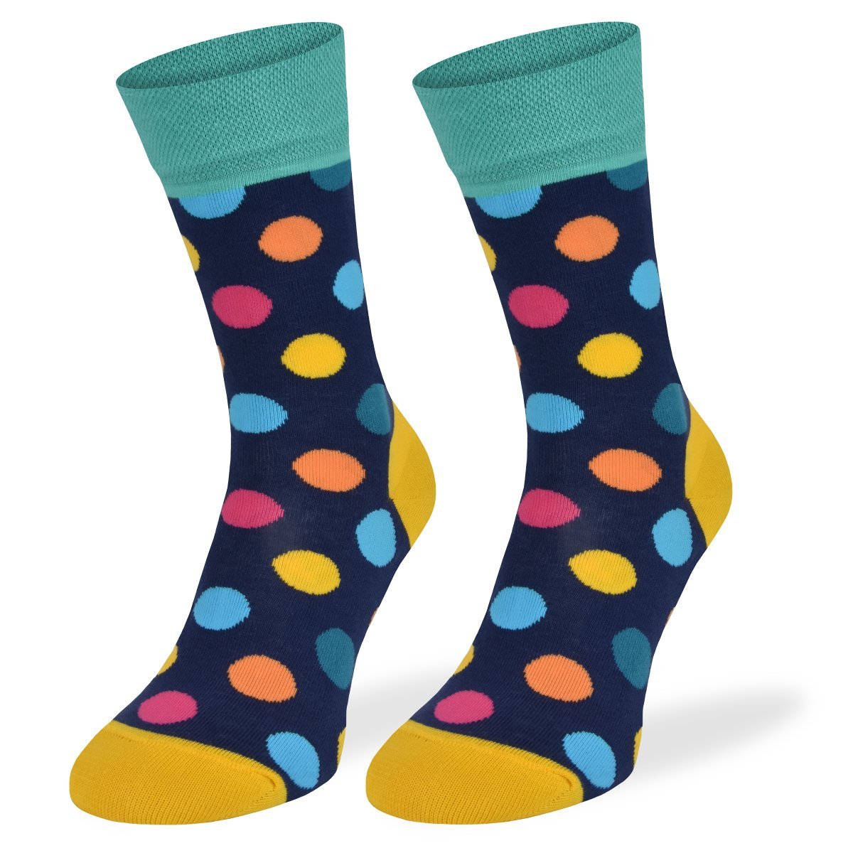 Comodo, Kolorowe skarpetki, Granatowe kropki, 43/46