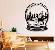 Obrazy i zdjęcia na płótnie - DEKORACJA ścienna Obraz wzór JELEŃ W SZKLANEJ KULI - miniaturka - grafika 1