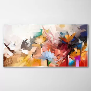 Obraz na Szkle abstrakcja kwiaty 140x70 cm - Obrazy i zdjęcia na płótnie - miniaturka - grafika 1