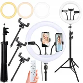 Inne akcesoria studyjne - Lampa Pierścieniowa LED Ring 240W 45cm Pilot + Statyw 220cm Makijaż YouTube - miniaturka - grafika 1