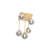 Oprawy, klosze i abażury - QAZQA Plafon art deco złoty przydymione szkło 5-źródeł światła - Athens - miniaturka - grafika 1