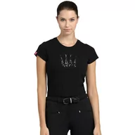 Koszulki jeździeckie - Koszulka SPOOKS CrownSequin damska czarna, rozmiar: S - miniaturka - grafika 1