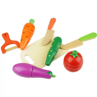 Drewniane warzywa do krojenia na magnes deska nożyk - Zabawki interaktywne dla dzieci - miniaturka - grafika 1