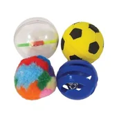 Zabawki dla kotów - Piłki mix 4 cm, zestaw 4 sztuki K088 - miniaturka - grafika 1
