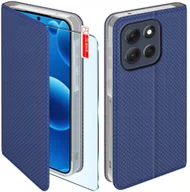Etui i futerały do telefonów - Etui z klapką do Motorola G56 5G Power Zamykane Granatowe Futerał + Szkło - miniaturka - grafika 1